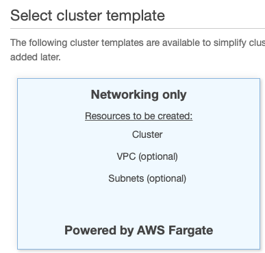 select cluster template