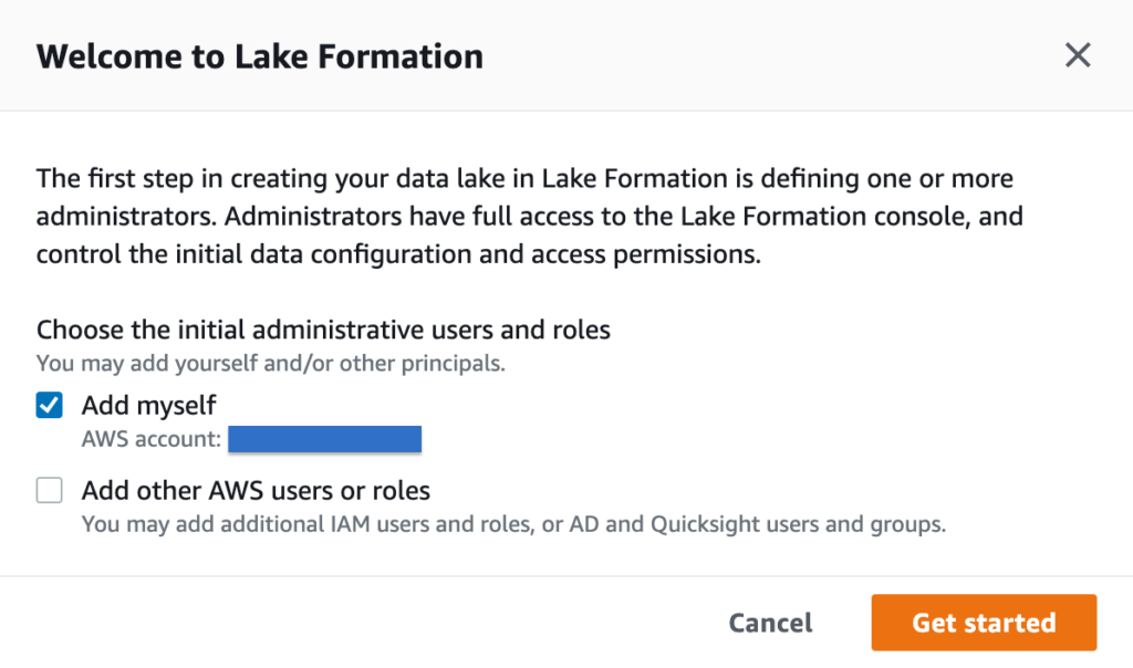 create data lake on AWS Lake Formation