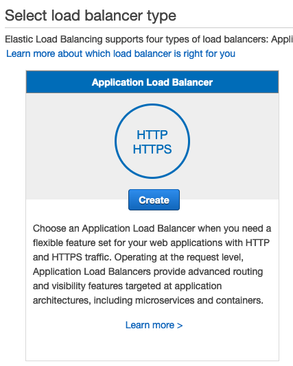 Create application load balancer